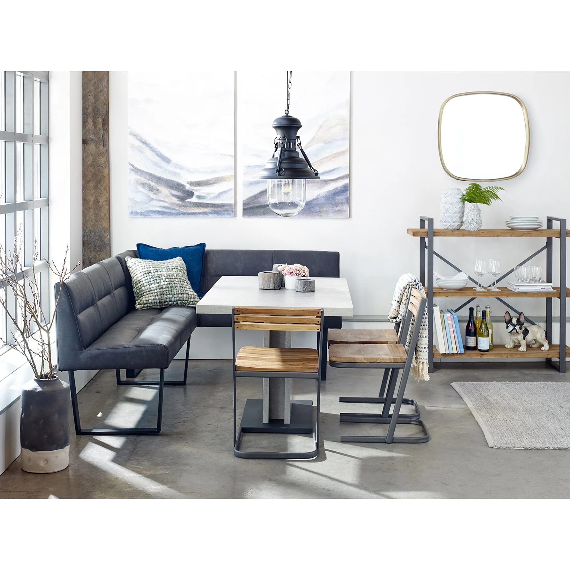 Streamlined Concrete Dining Table - Modern Elegance in Stone