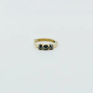 Studded Black Diamond Mini Hoop