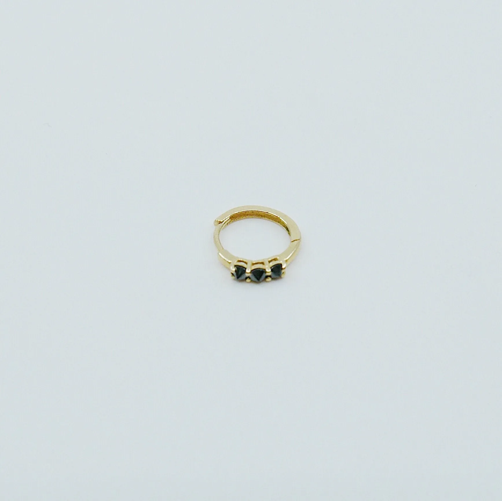 Studded Black Diamond Mini Hoop