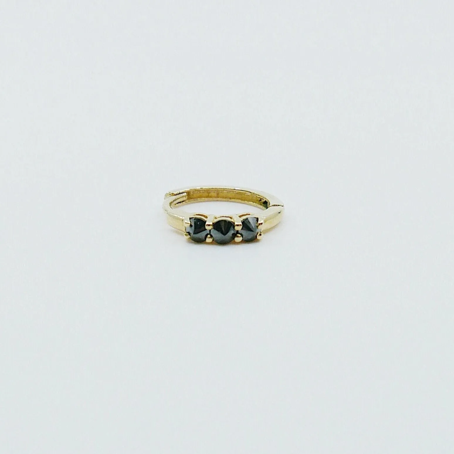 Studded Black Diamond Mini Hoop