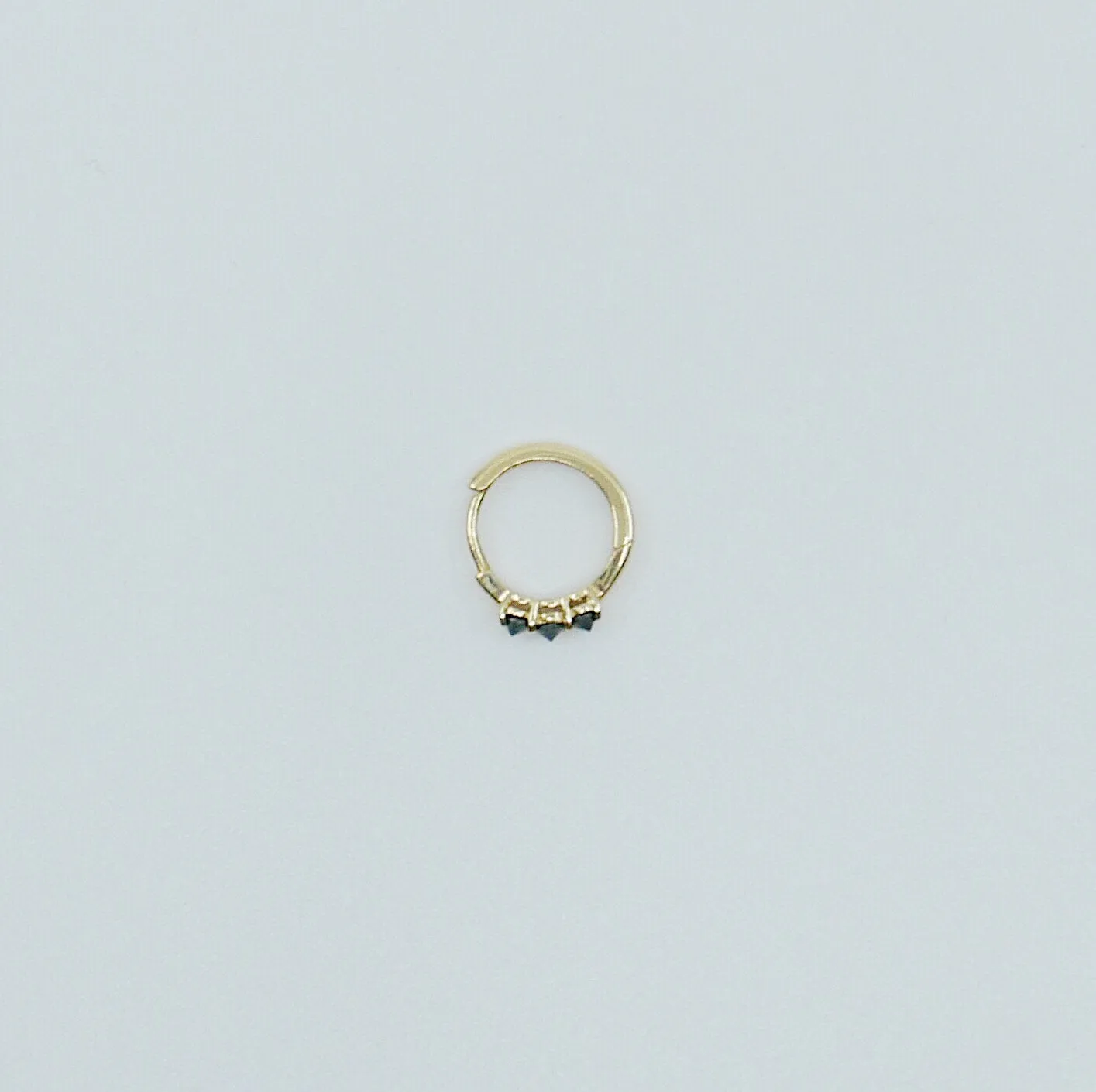 Studded Black Diamond Mini Hoop