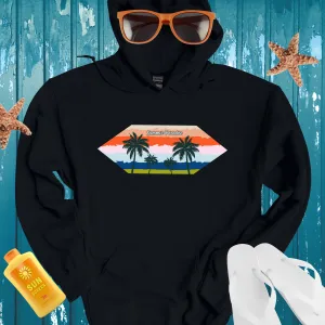 Summer Paradise Hoodie With Sunset Design And Palms
