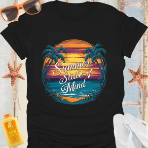 Summer Vibes Sunset Beach Graphic Tshirt For Relaxation