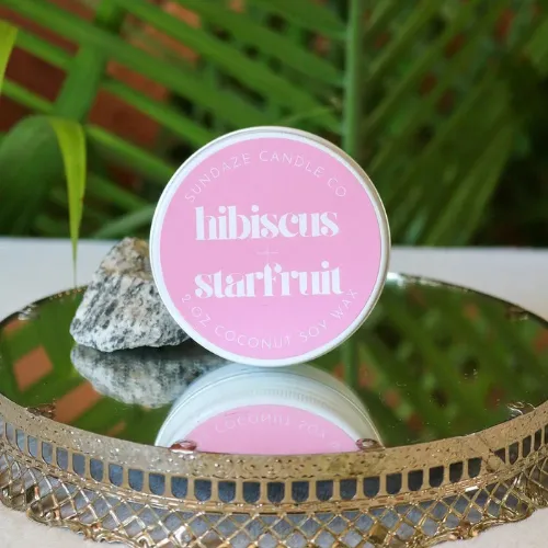 Sundaze Hibiscus   Starfruit | 2 oz Travel Candle | Coconut/Soy Wax