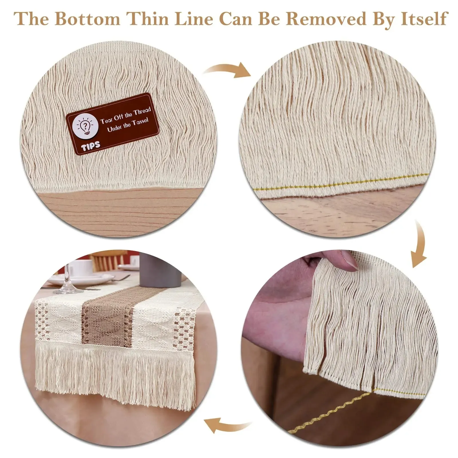 Table Runner Farmhouse Style, Boho Table Runner