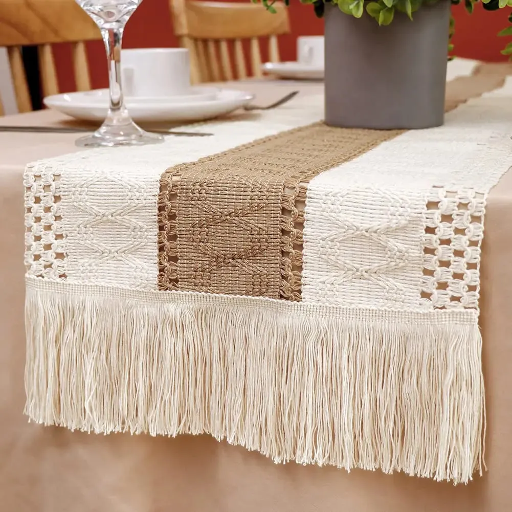 Table Runner Farmhouse Style, Boho Table Runner
