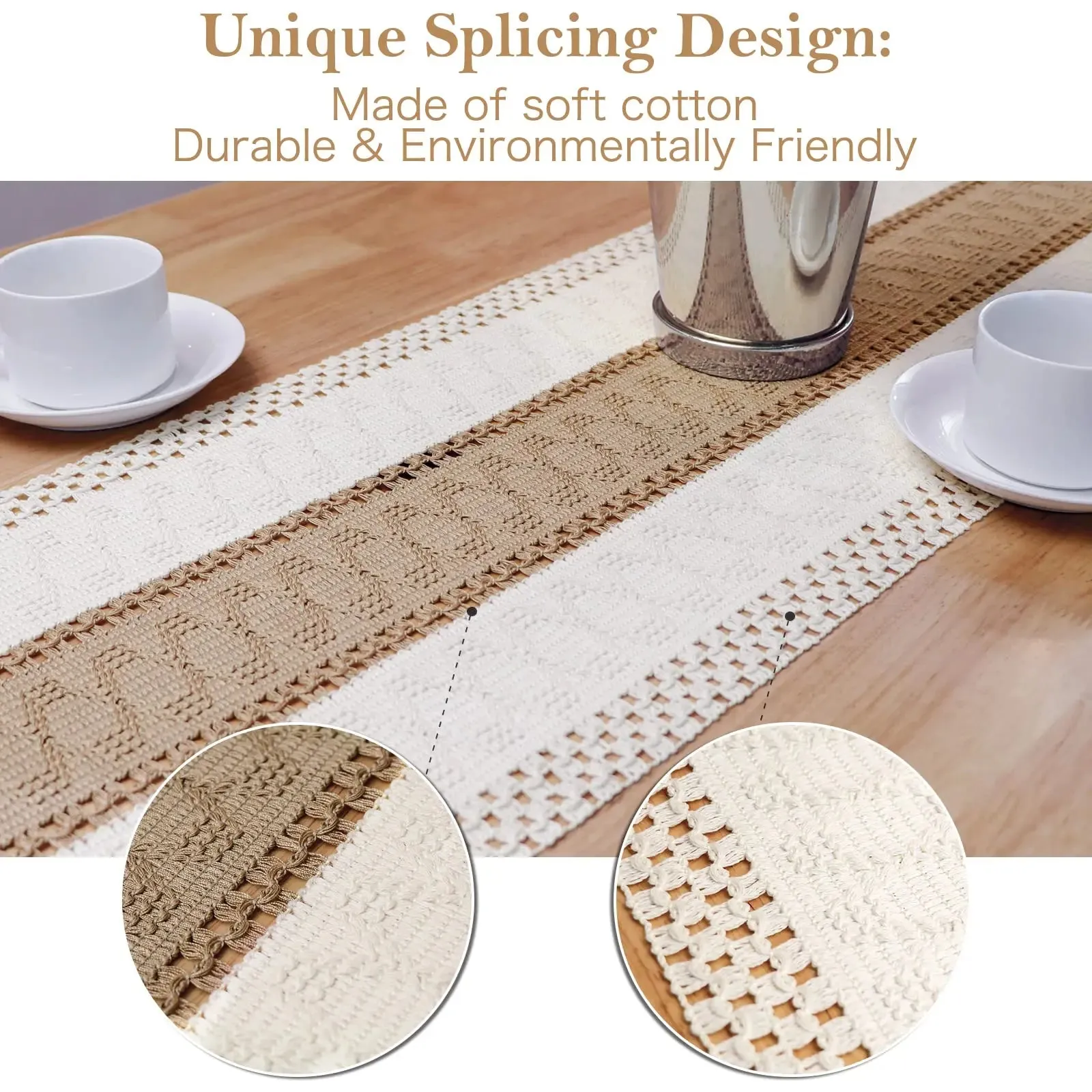 Table Runner Farmhouse Style, Boho Table Runner