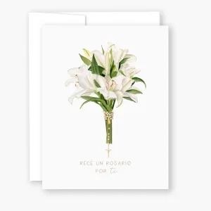 Tarjeta Rece un Rosario por Tu - Lilios