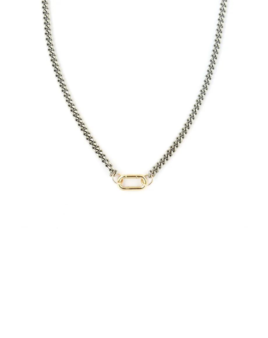 The Lexi Lock Necklace: Silver Cuban Chain