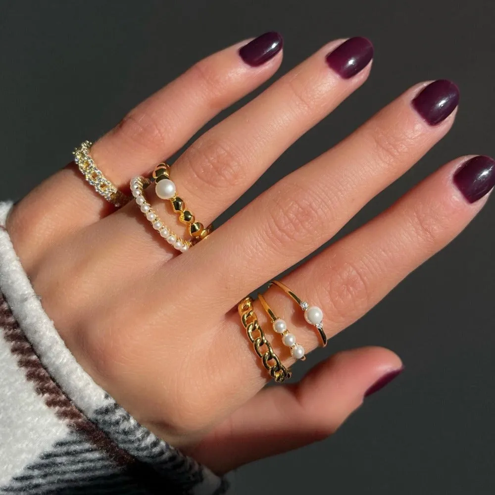 Thin Multi Pearl Ring