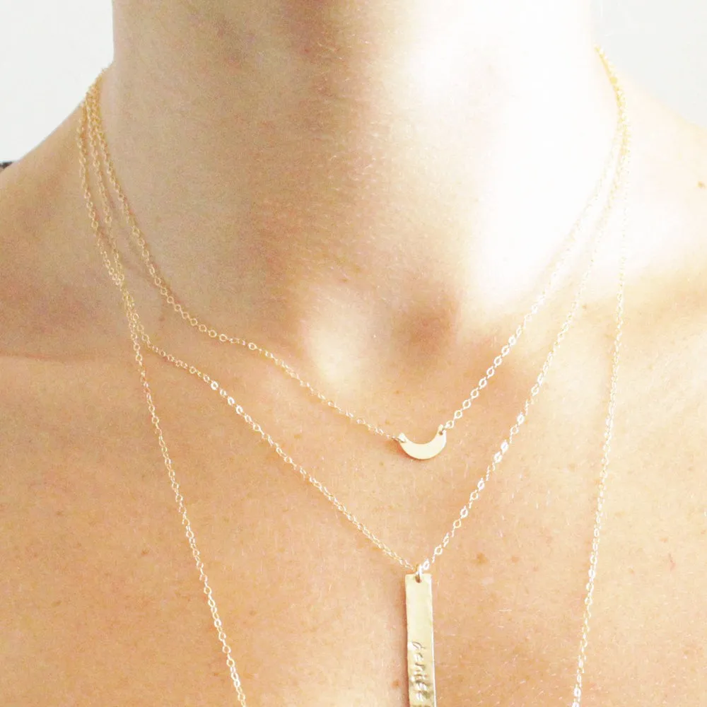 Tiny Crescent Moon Necklace
