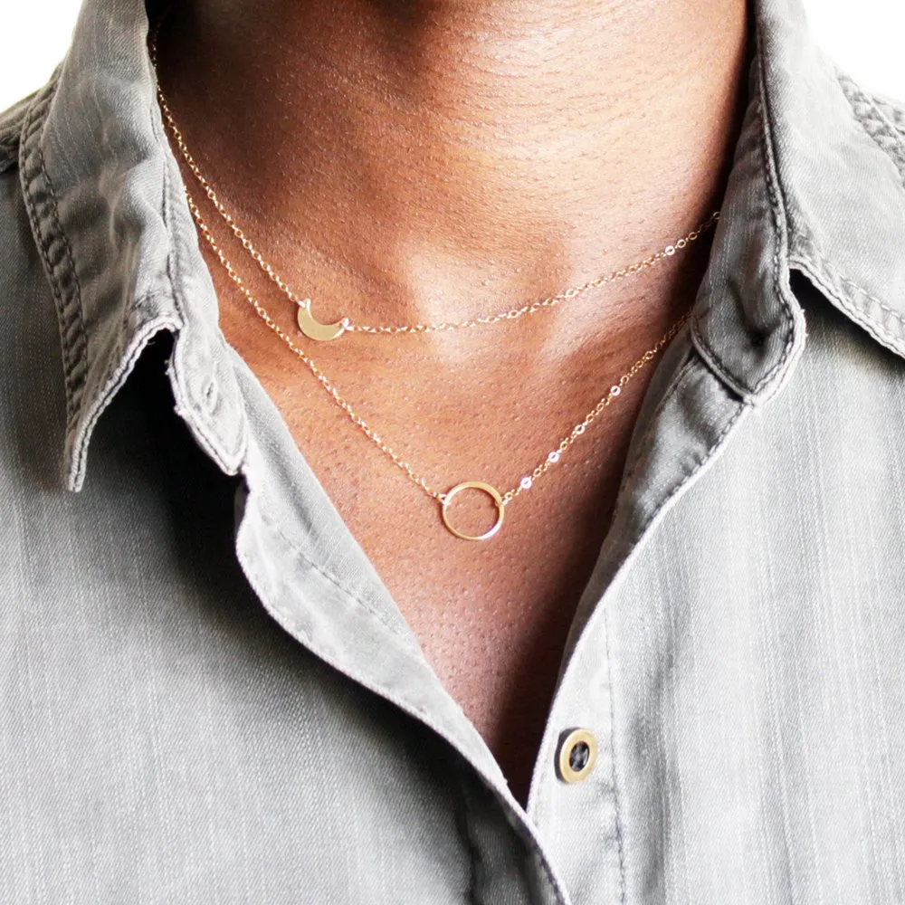 Tiny Crescent Moon Necklace