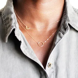 Tiny Crescent Moon Necklace