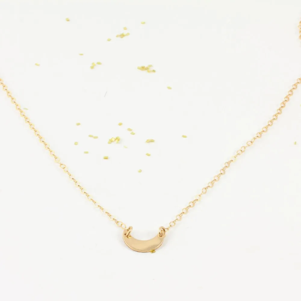 Tiny Crescent Moon Necklace