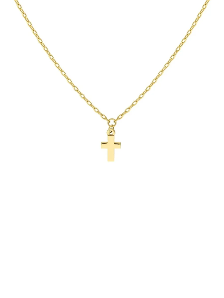 Tiny Cross Necklace 14K