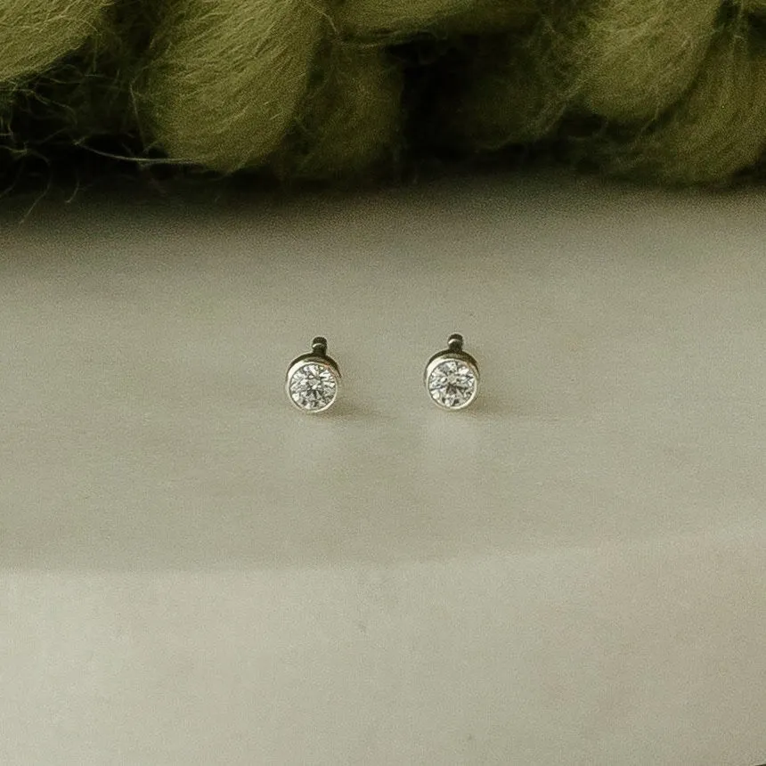 Tiny Crystal Stud Earrings