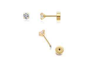 Tiny CZ 2mm screw back studs