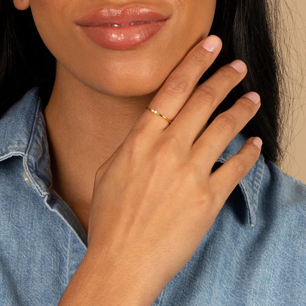 Tiny Double CZ Bezel Ring