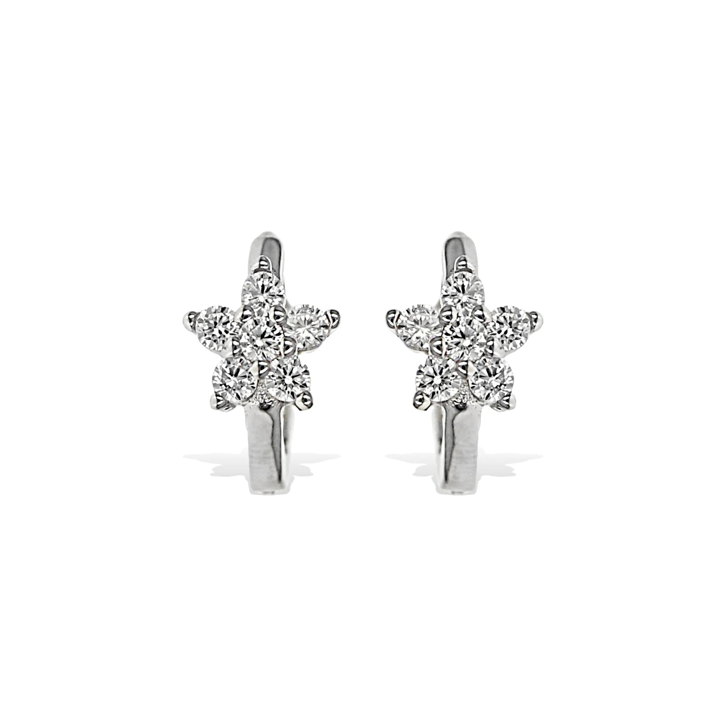 Tiny Flower Huggie Hoops