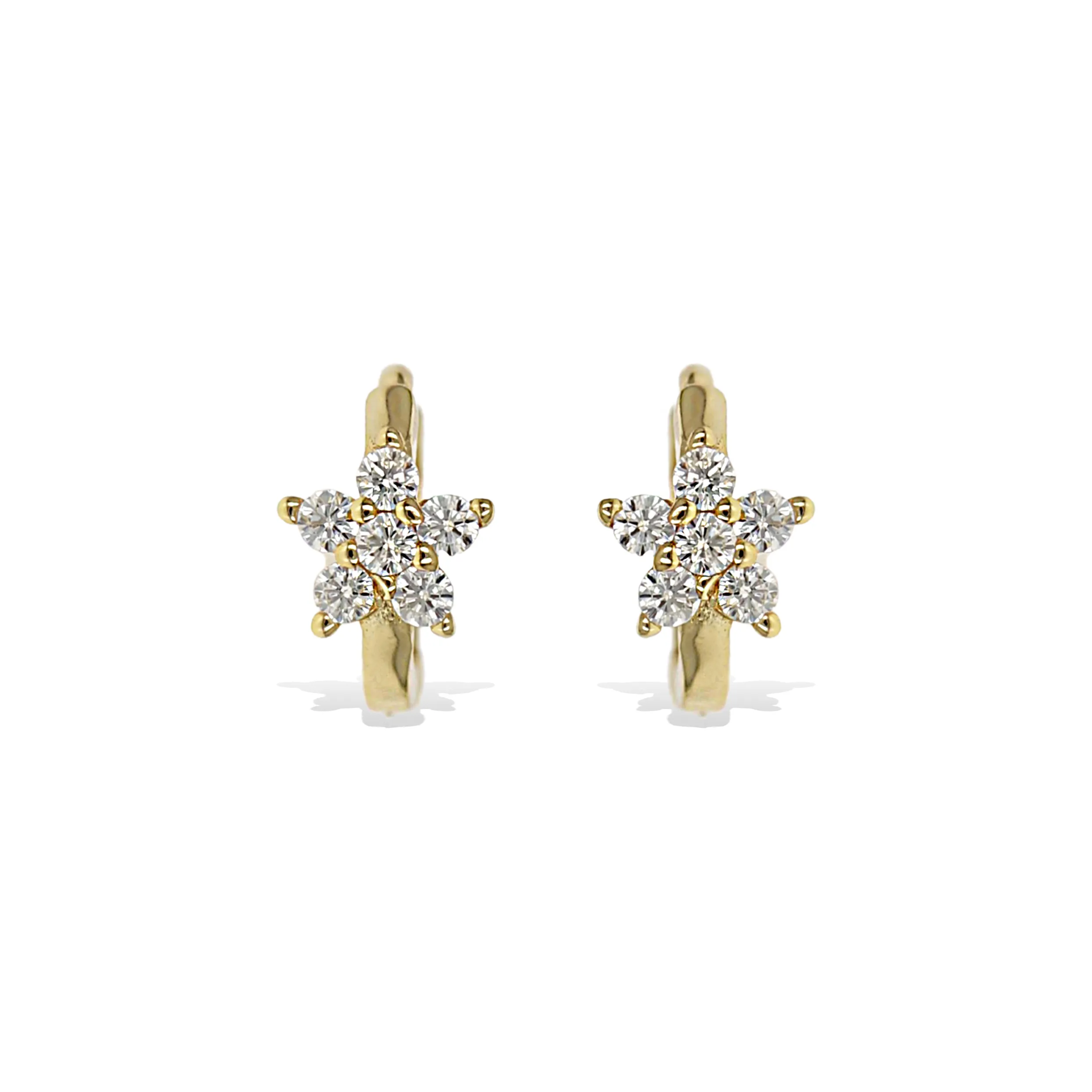 Tiny Flower Huggie Hoops