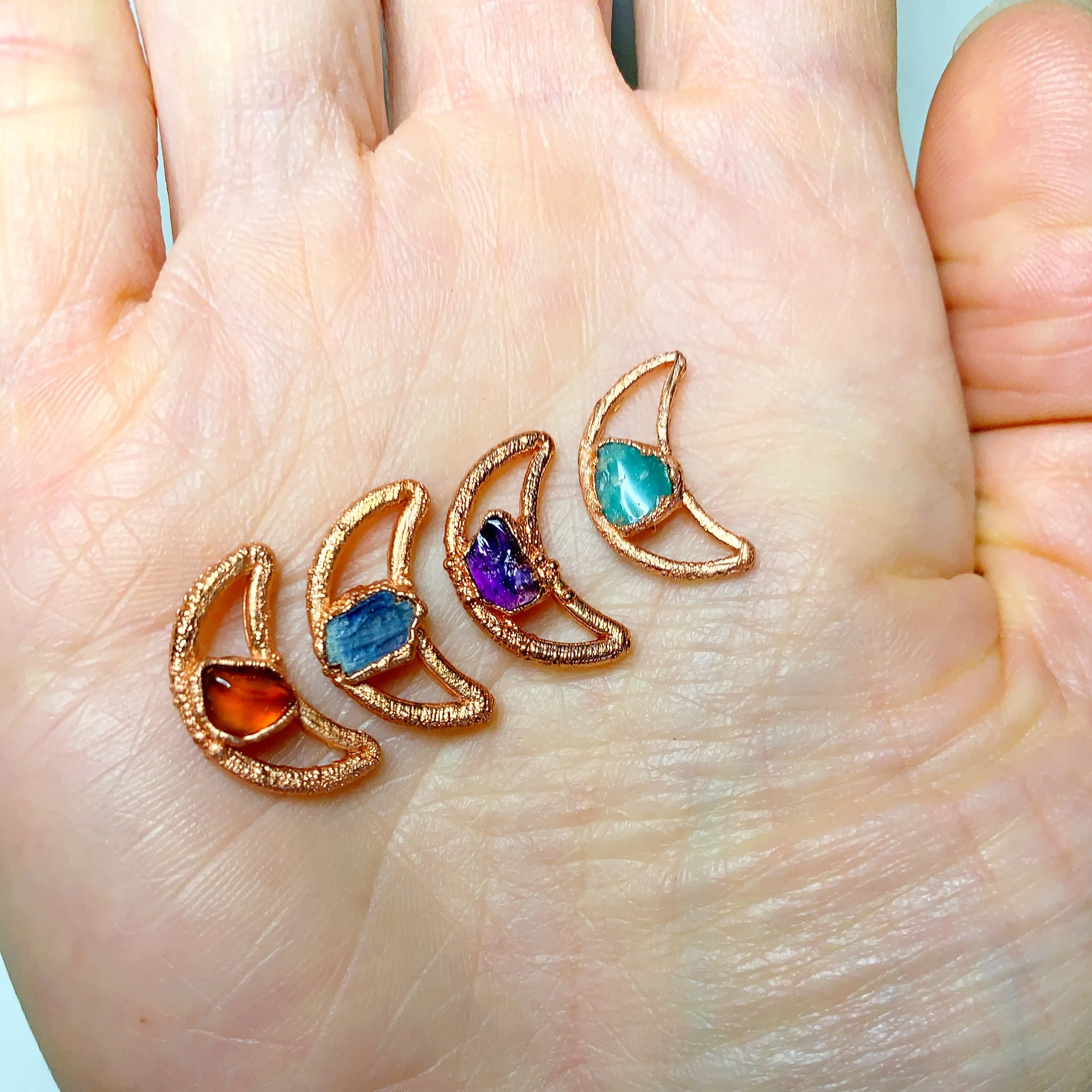 Tiny Gem Moon Necklace