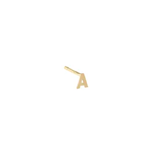 Tiny Letter Stud Earring 14K