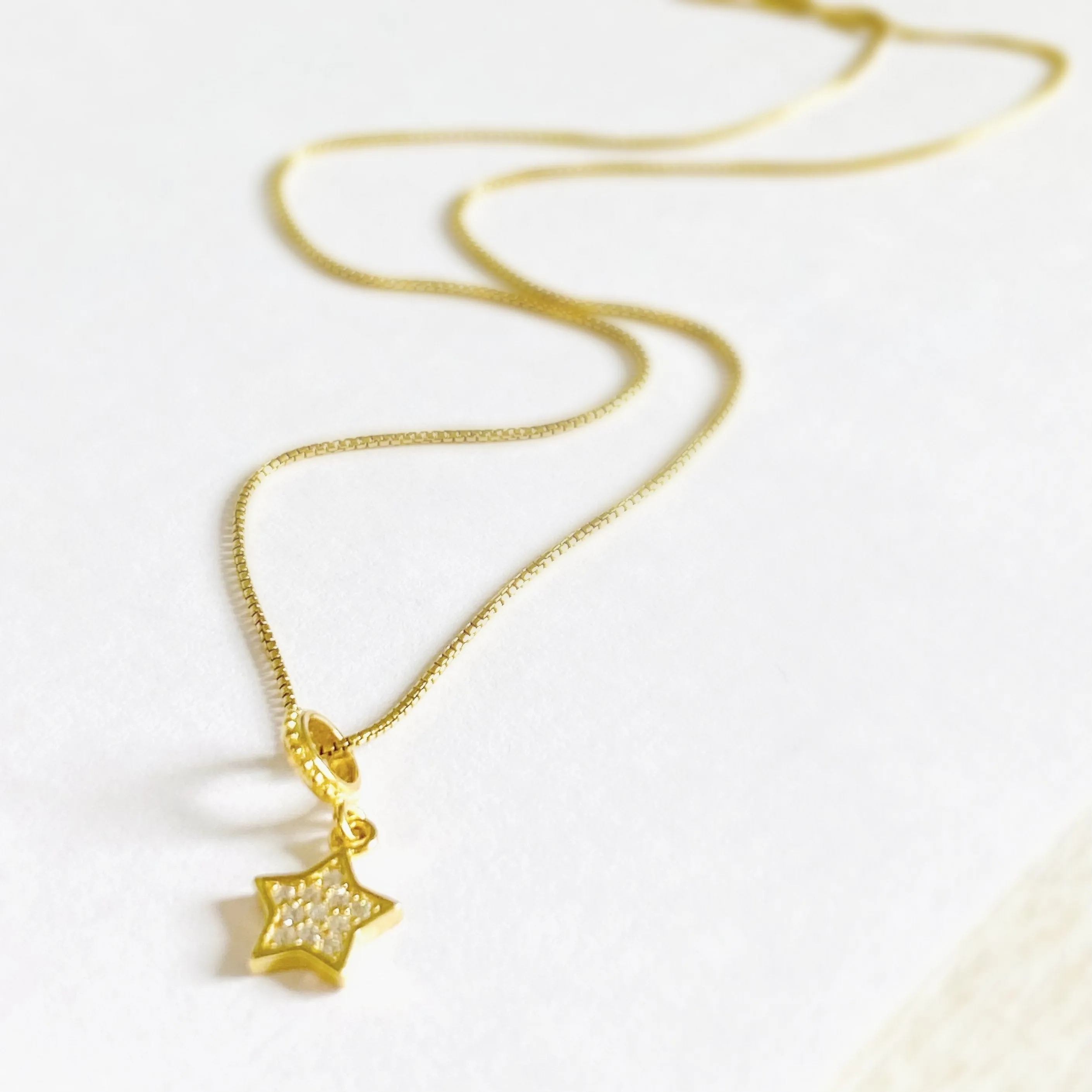 Tiny Star Necklace, Dainty Star Necklace, Cubic Zirconia Star Necklace,