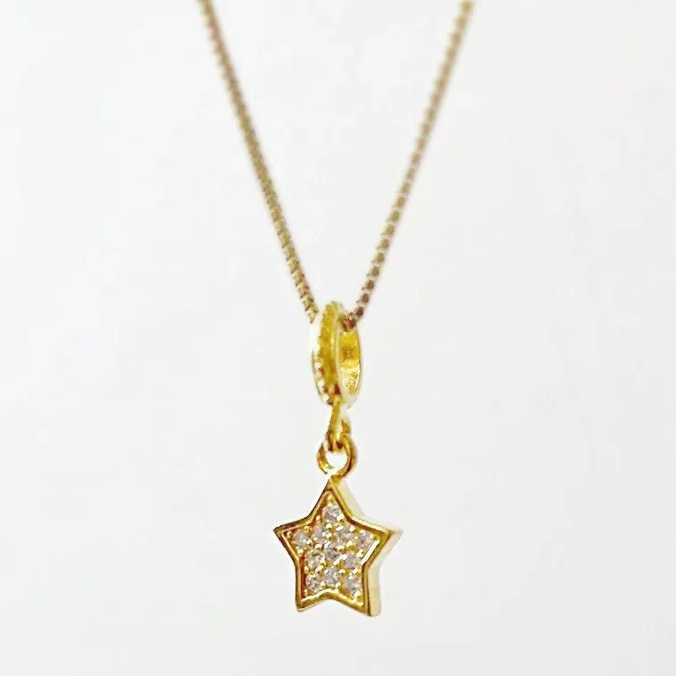 Tiny Star Necklace, Dainty Star Necklace, Cubic Zirconia Star Necklace,
