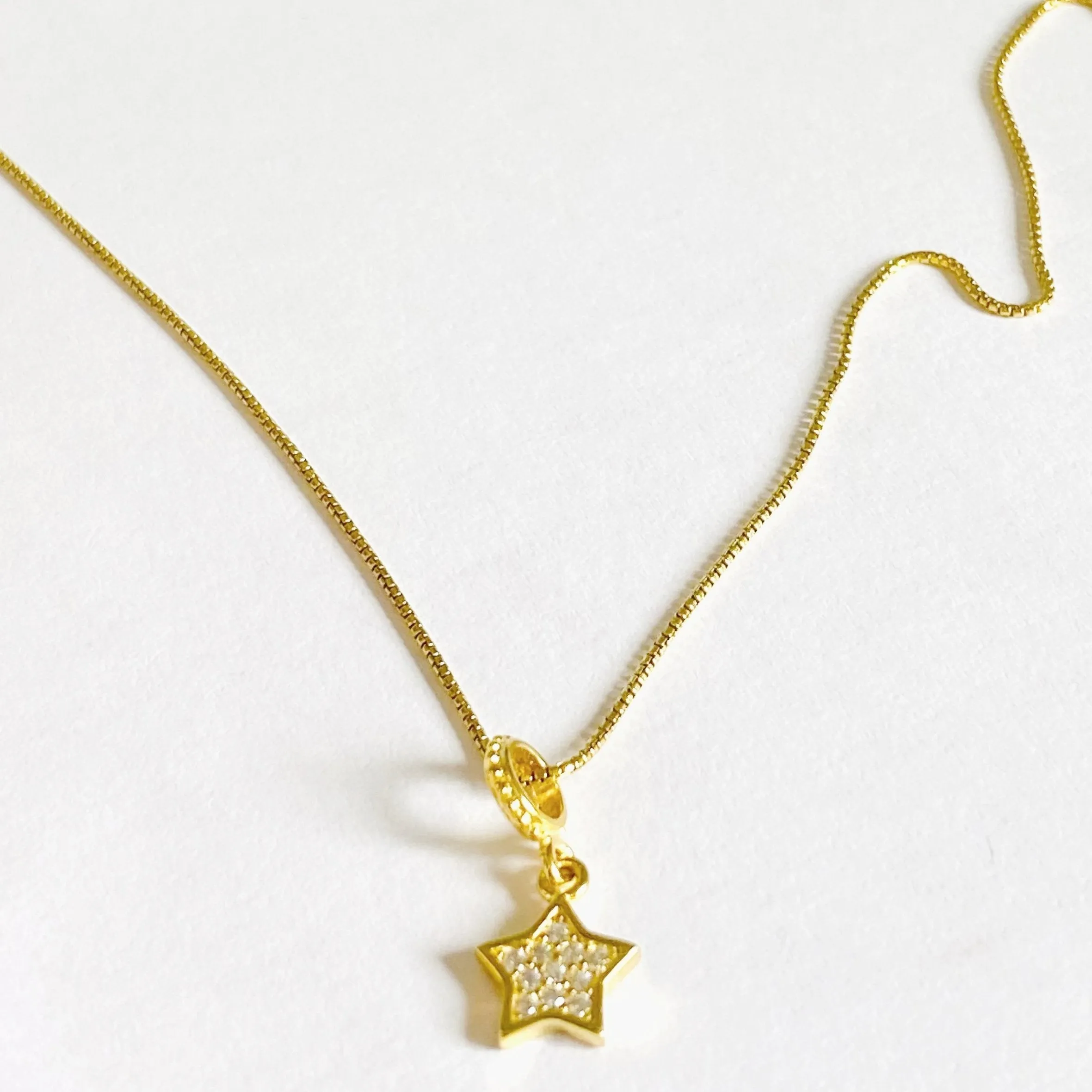 Tiny Star Necklace, Dainty Star Necklace, Cubic Zirconia Star Necklace,
