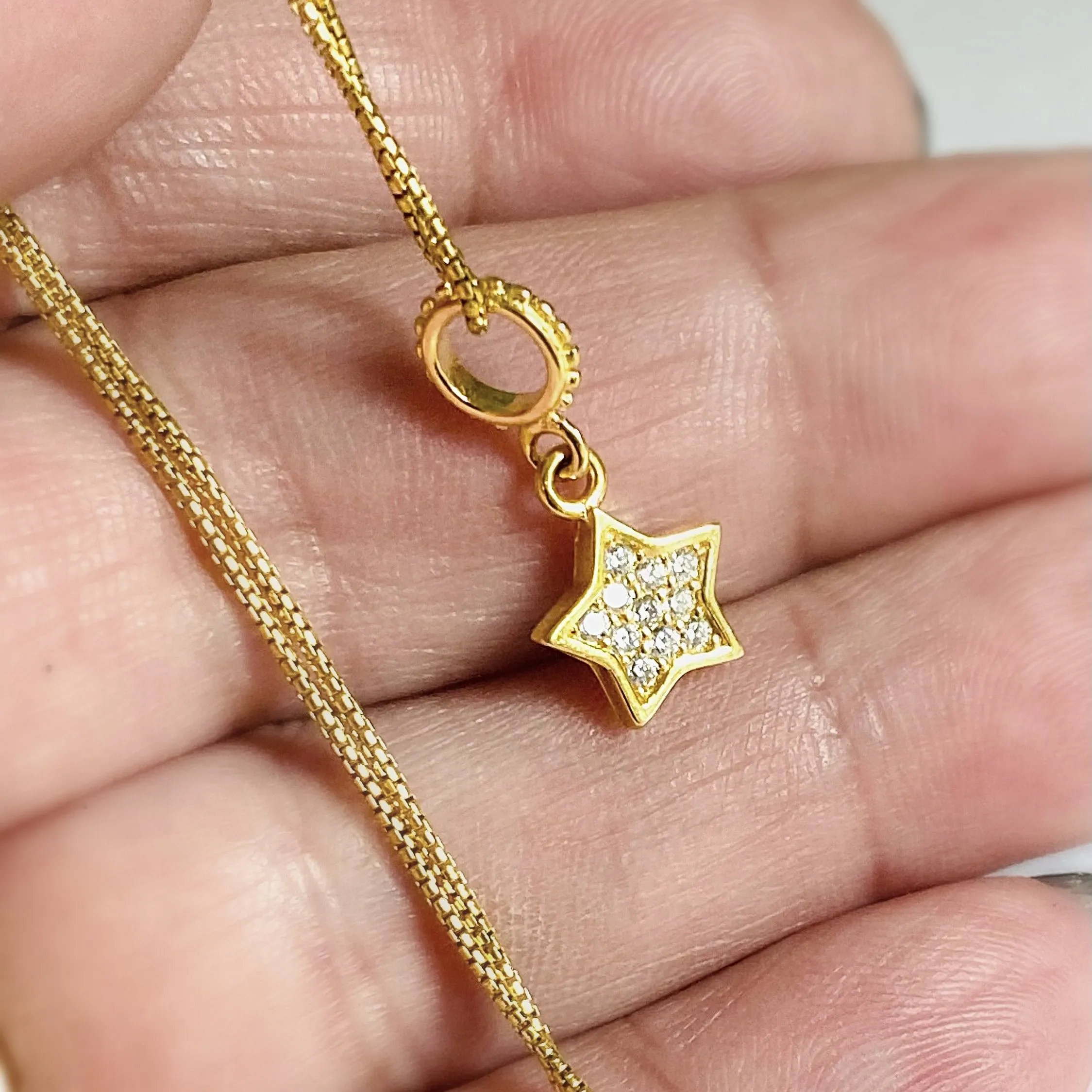 Tiny Star Necklace, Dainty Star Necklace, Cubic Zirconia Star Necklace,
