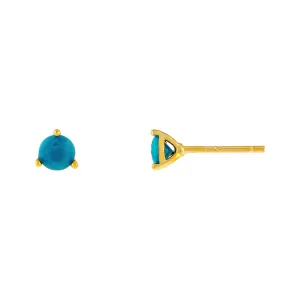 Tiny Turquoise Stone Stud Earring