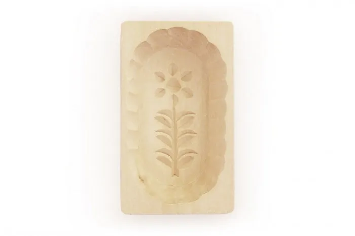 Traditional Polish Dainty Flower Wooden Butter Mold
