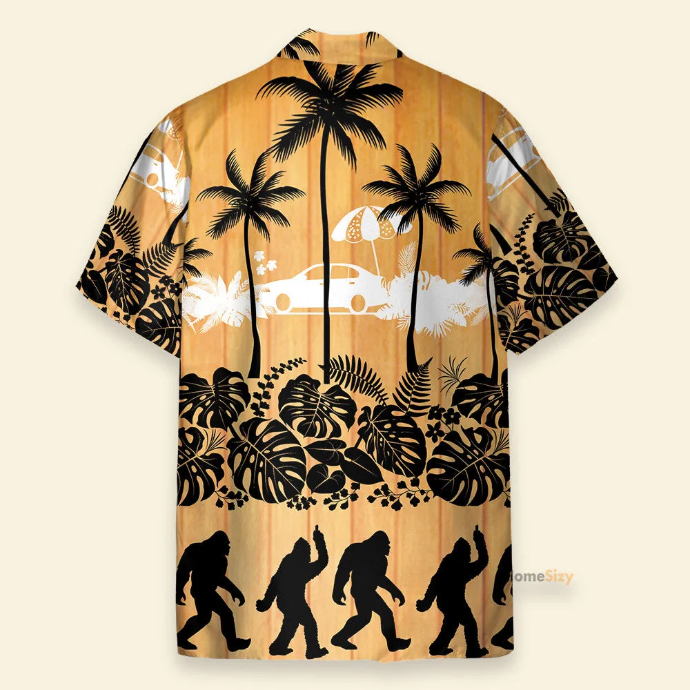 Tropical Palm Bigfoot Men's Button's Up Shirts - Hawaiian Shirt & Beach Shorts