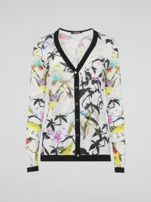 Tropical Print Cardigan