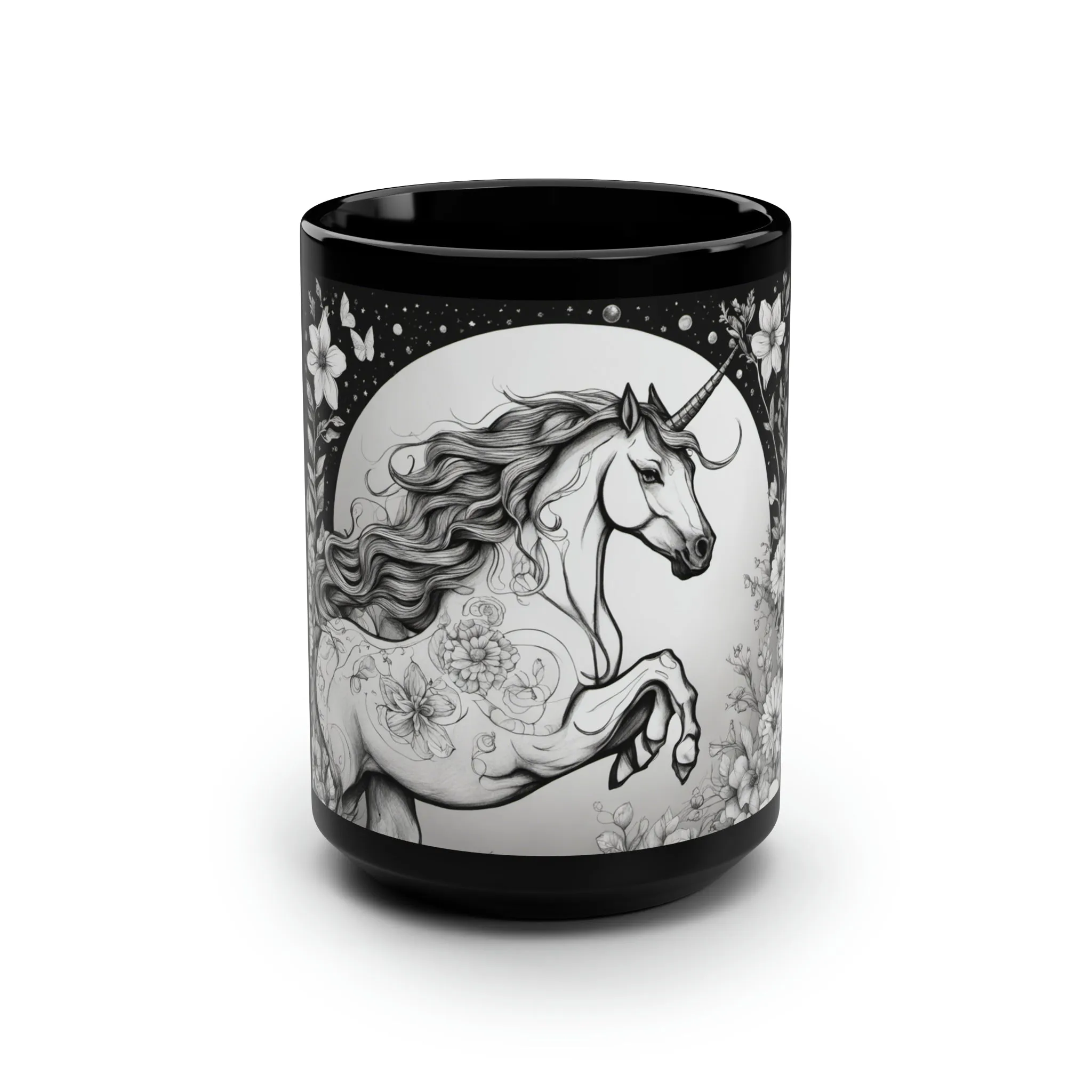 Unicorn Fantasy - Black Mug, 15oz