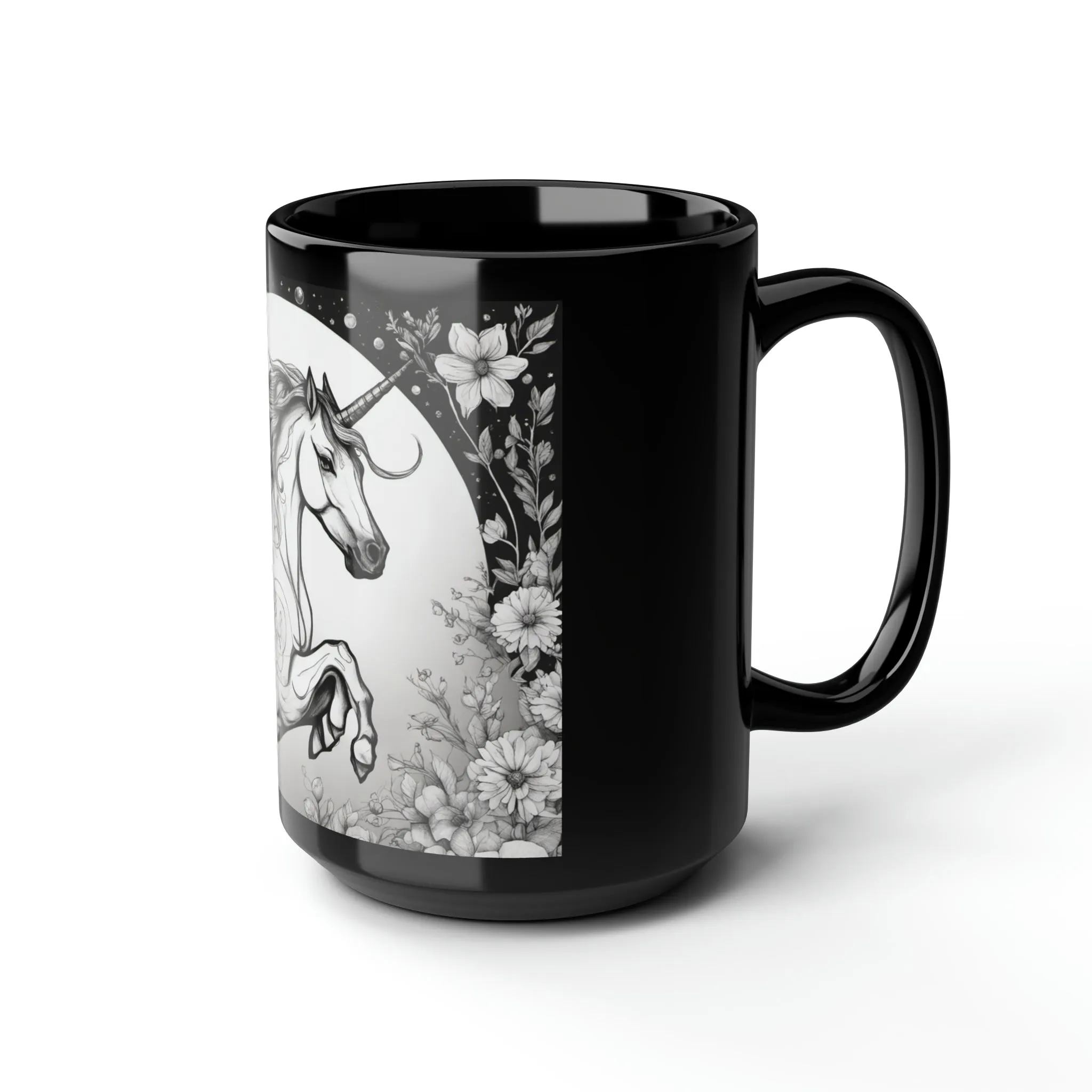Unicorn Fantasy - Black Mug, 15oz