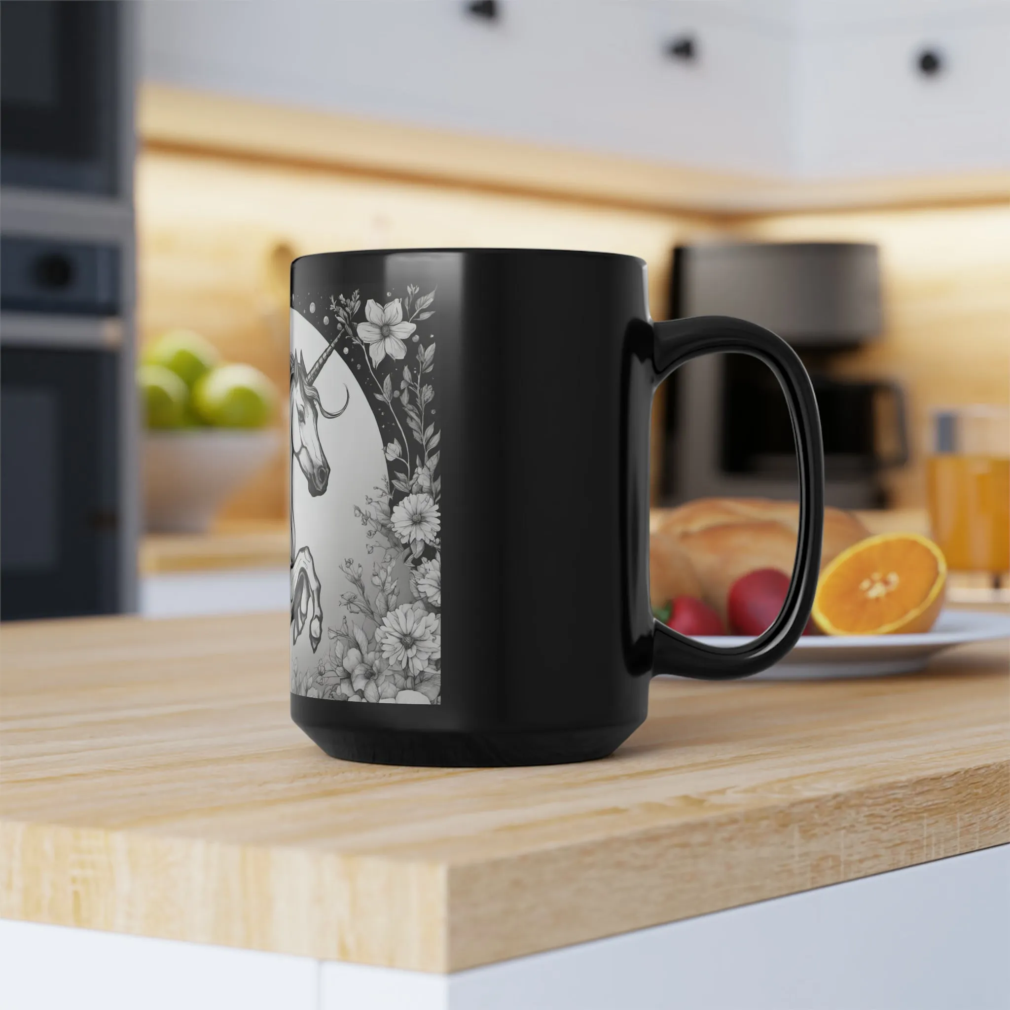 Unicorn Fantasy - Black Mug, 15oz