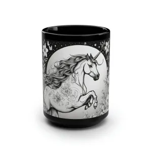 Unicorn Fantasy - Black Mug, 15oz