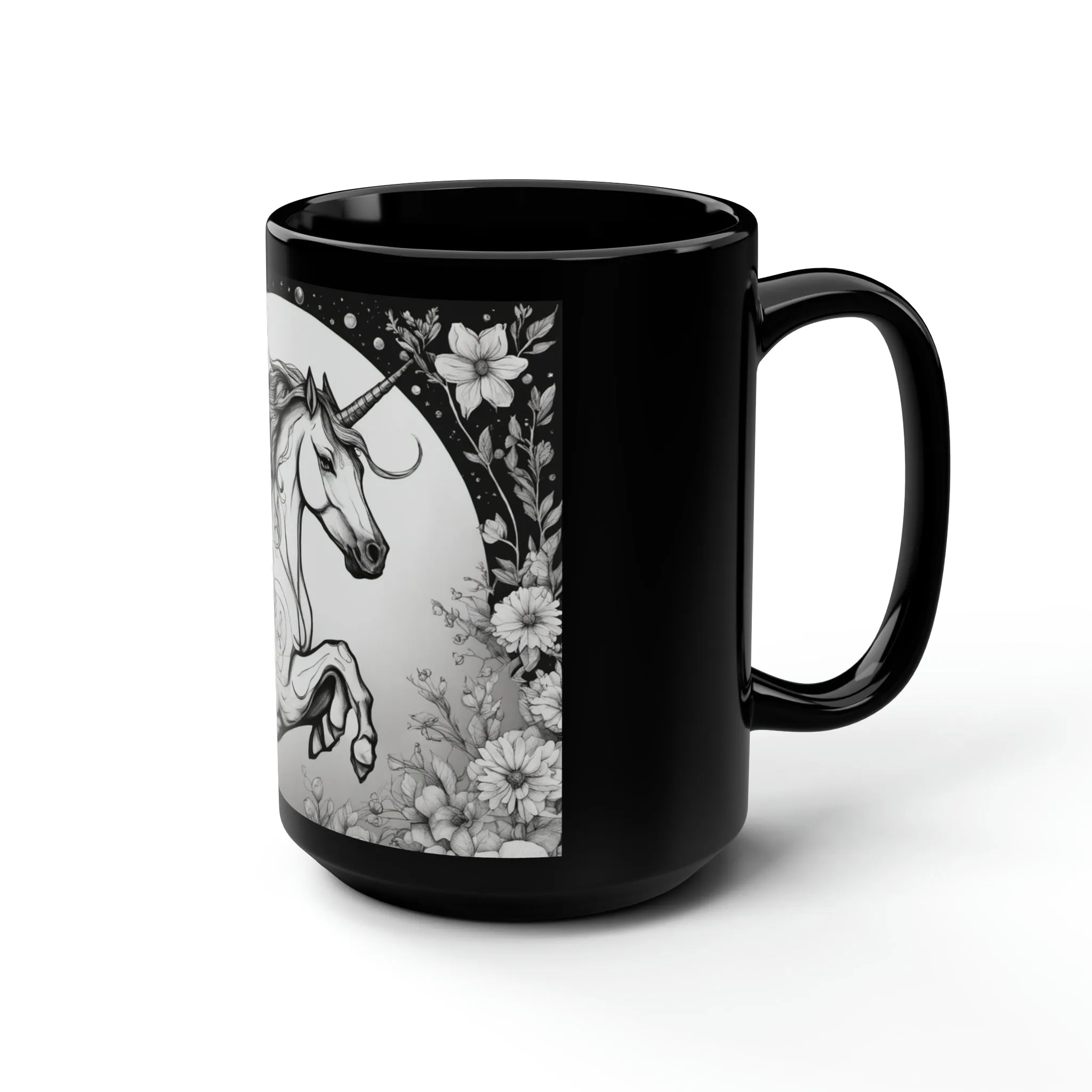 Unicorn Fantasy - Black Mug, 15oz