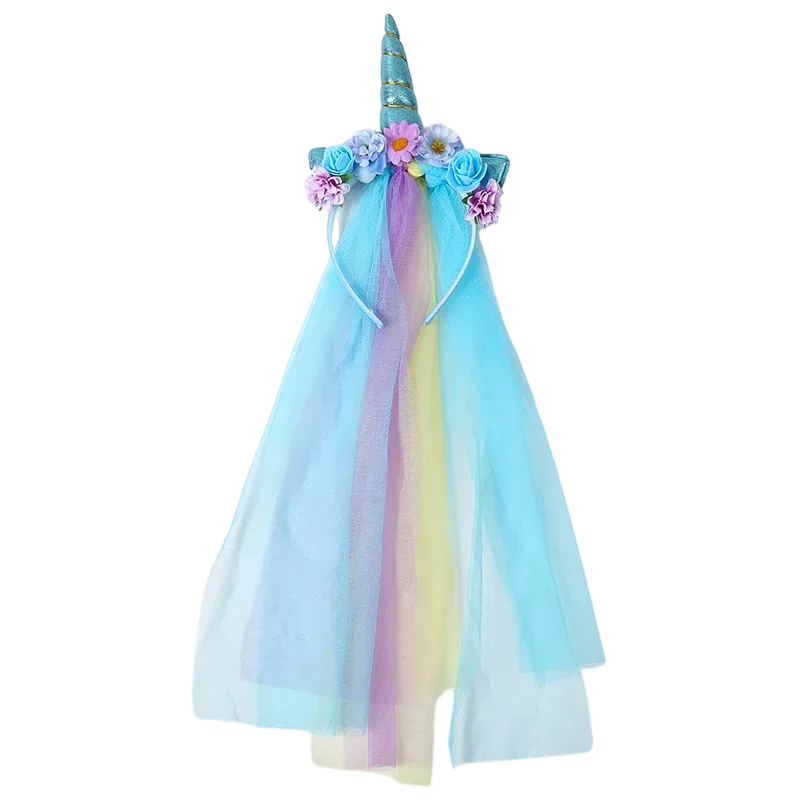 Unicorn Party Celebration Glitter Birthday Hat Fairy Hair Hoop Party Decor Hairbands Kids Children Girl Favor Headwear