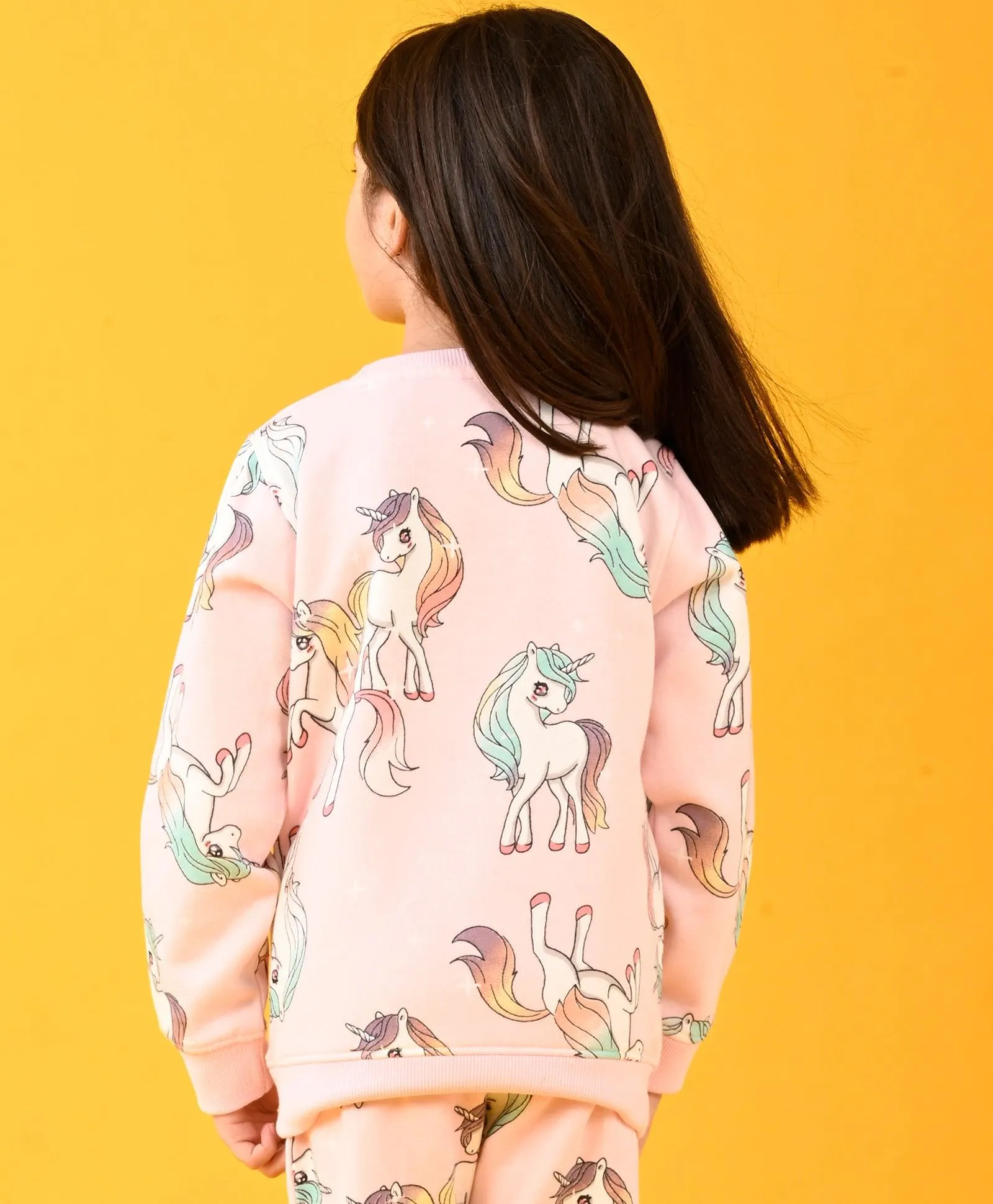 UNICORN STAR PRETTY PINK FLEECE SWEATSHIRT - PINK