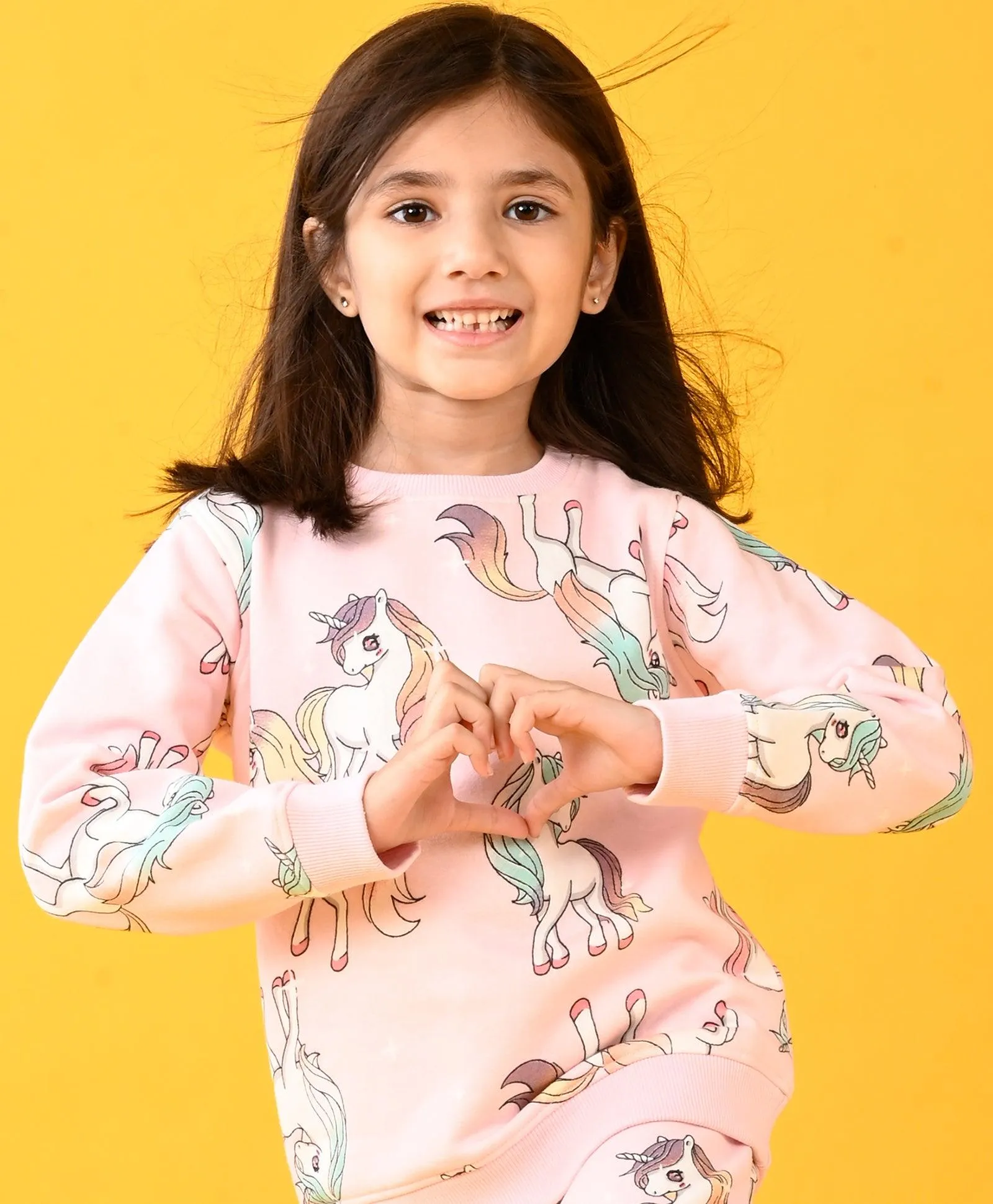 UNICORN STAR PRETTY PINK FLEECE SWEATSHIRT - PINK