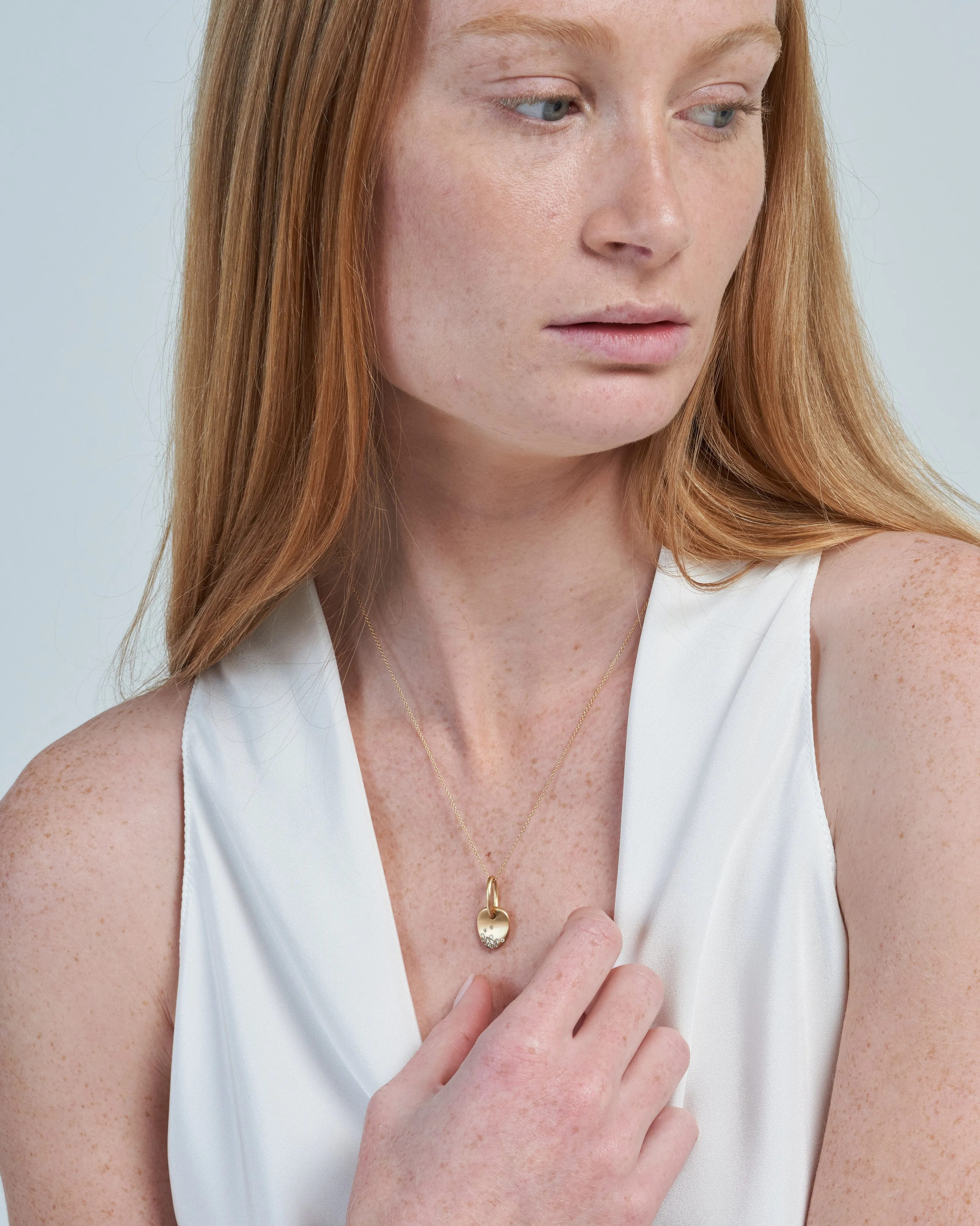 urban winter mini necklace - gold/champagne diamonds