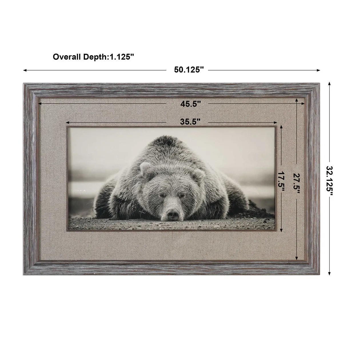 Uttermost Deep Sleep Bear Rustic Framed Print