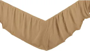VHC Brands Burlap Ruffled King Bed Skirt 29598 Beige Brown King