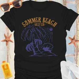 Vintage Summer Beach Vacation T-Shirt With Sun Design