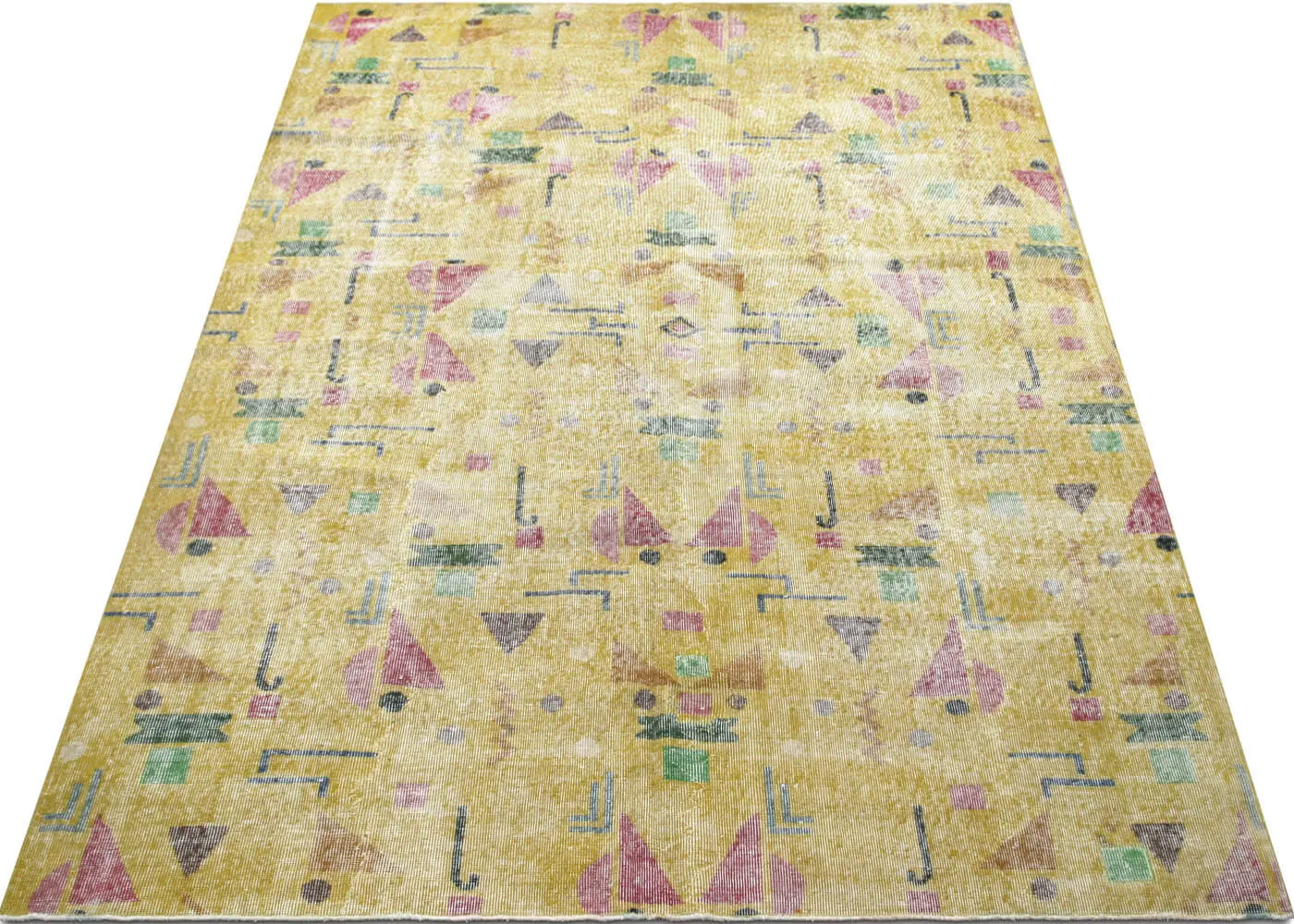 Vintage Turkish Mid-Century-Modern Rug - 6'9" x 9'7"