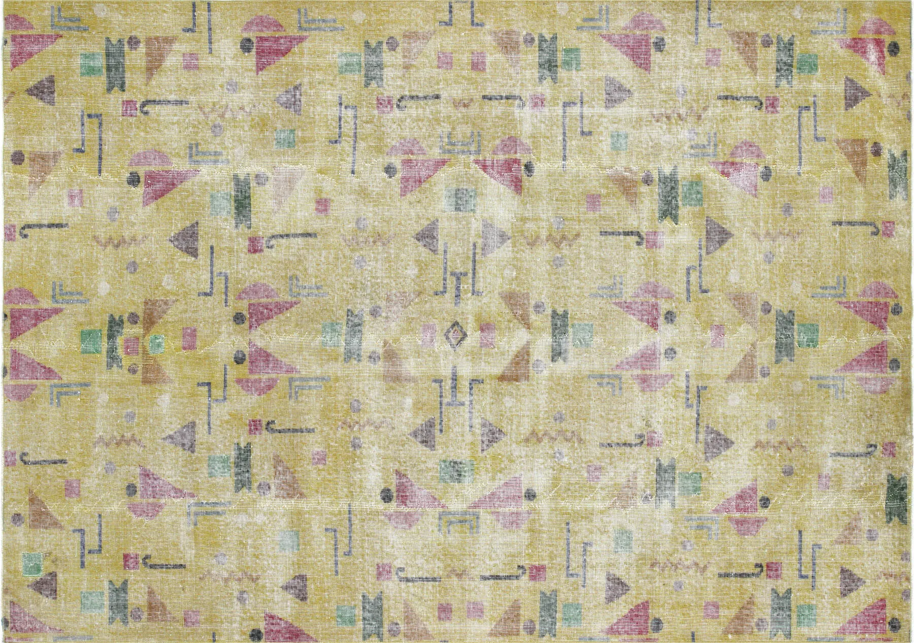 Vintage Turkish Mid-Century-Modern Rug - 6'9" x 9'7"