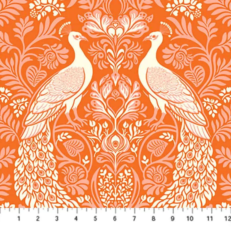 Wild Abandon Tangerine Rogue & Scoundrel Fabric Yardage