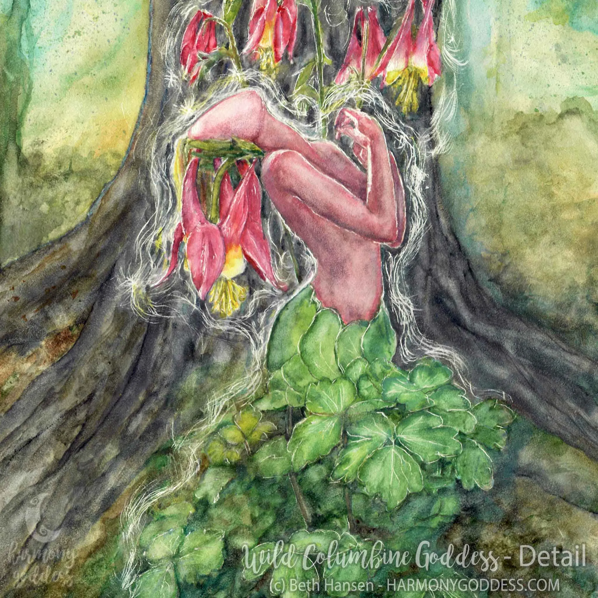Wild Columbine Goddess Art Print